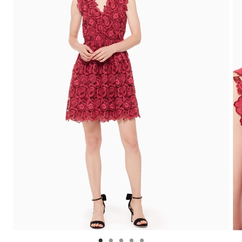 Kate Spade Floral Lace Mini Dress in Red
